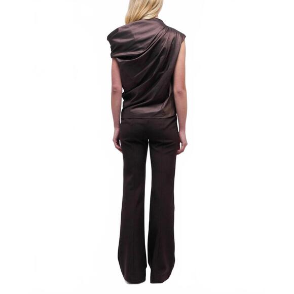 NEW SIMKHAI vivia draped top in chocolate - Picture 3 of 3